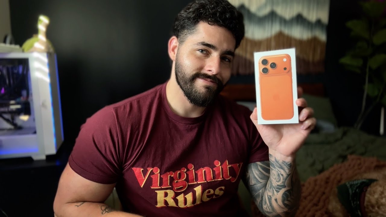 Распаковка и настройка ASMR iPhone 17 Pro 🧡 Космический апельсин 🧡 Мужской ASMR