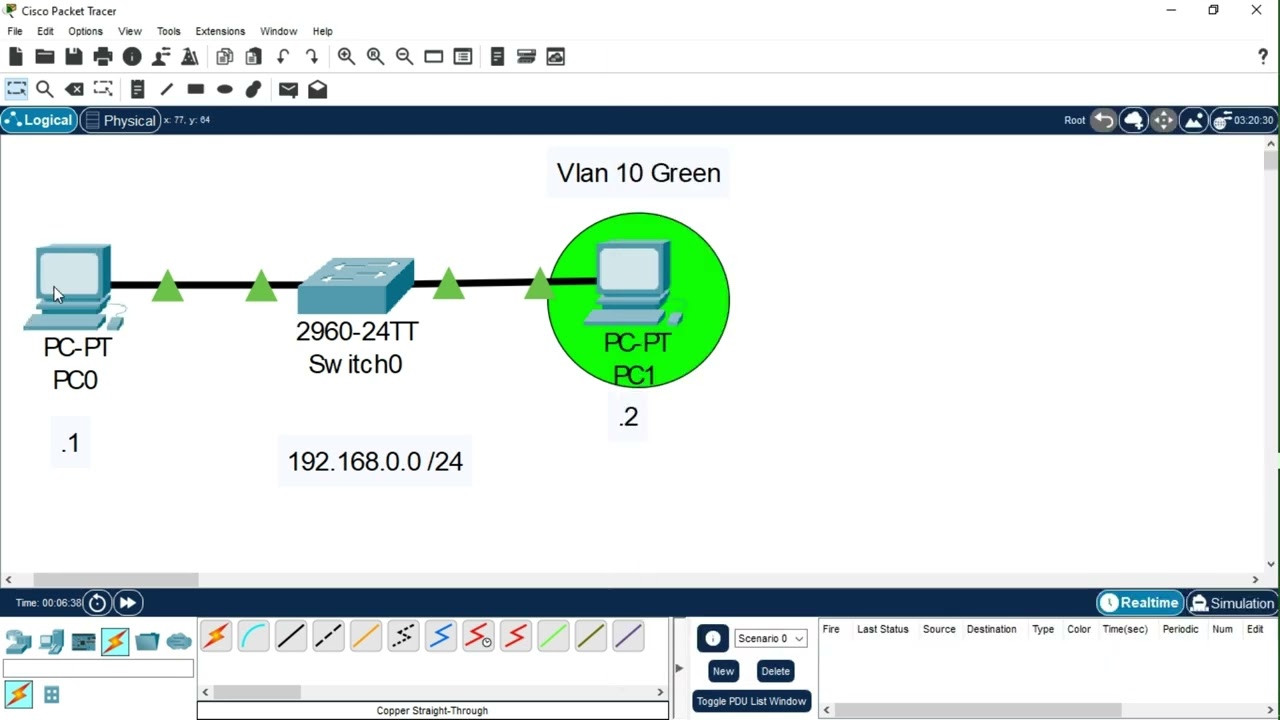 Simple Example of a VLAN Cisco Packet Tracer
