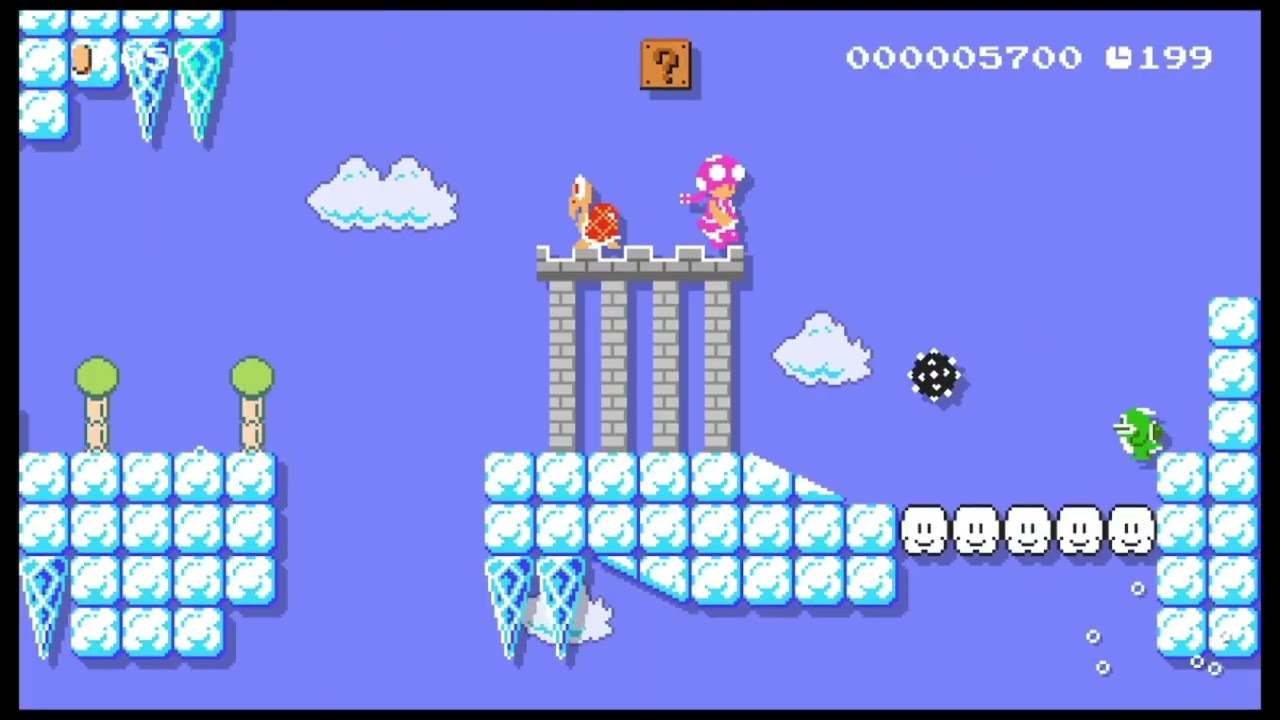 雲にそびえる街　スカイタウン　【sky town】 by HIRO_ひろ【Super Mario Maker 2】
