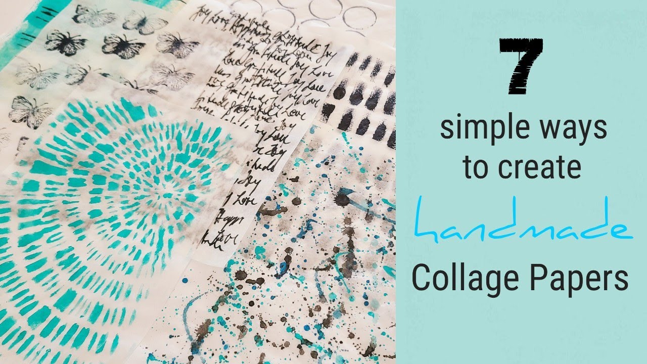 Easy handmade Collage Papers Without Gel Plate •Three Colors • Simple Tools •  Beginner Friendly