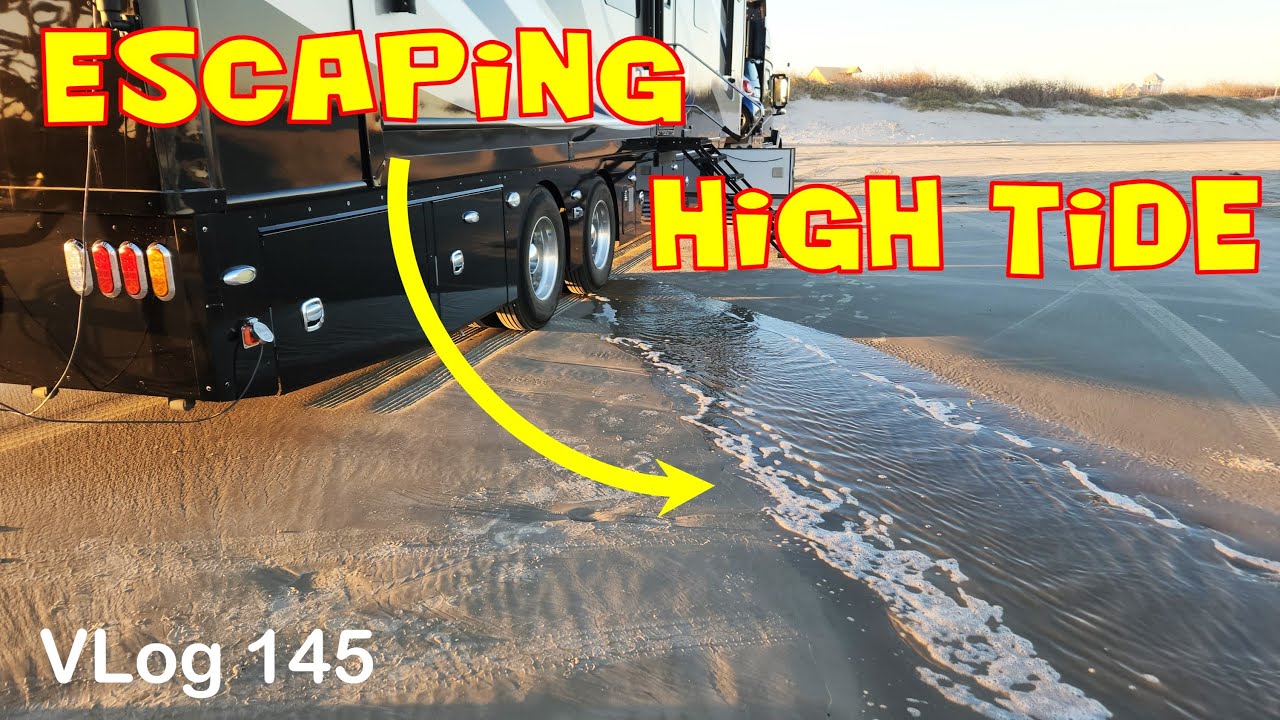 Camp ON Port Aransas Beach. HDT on the Beach. Police visit. RV Life. Beach Camping