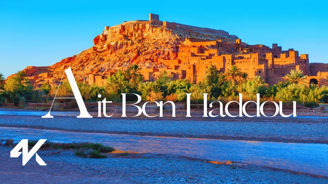 Kasbah Ait Ben Haddou Aerial View - 4K Scenic Drone Tour - UNESCO World Heritage Site