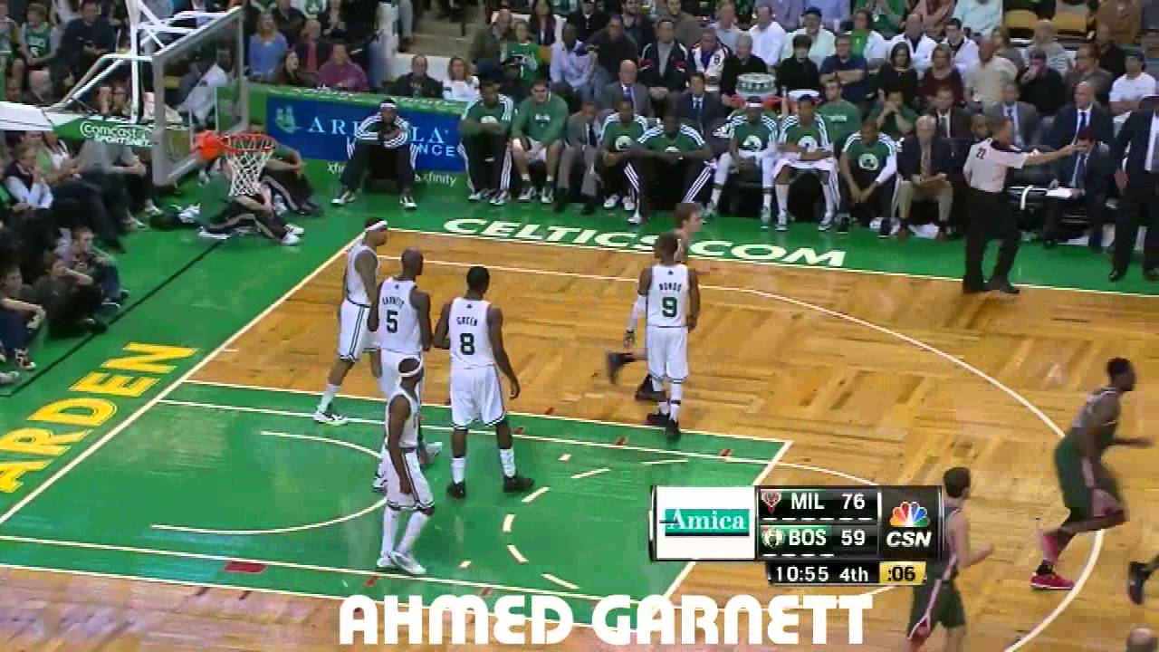 Kevin Garnett Hard Block But Goaltending V.s Milwaukee Bucks || HD ||