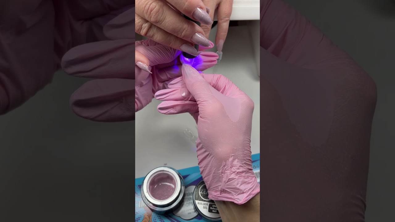 Укрепление ногтей на верхние формы. Процесс до-после 💅🏻