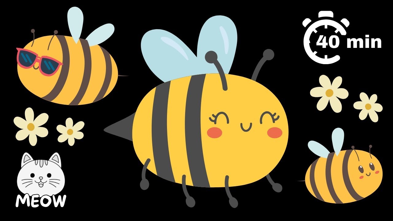 Bumble Bee Dance Party  | High Contrast Baby Sensory Video