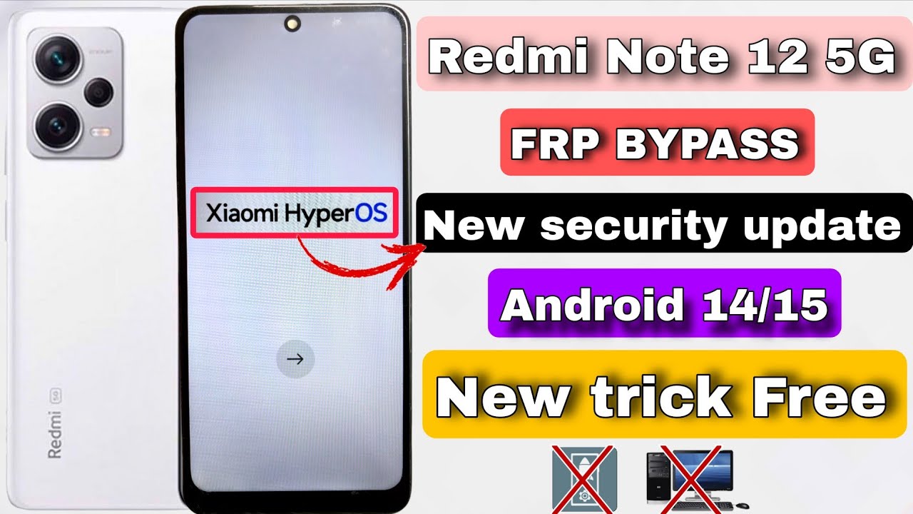 Redmi note 12 5G FRP BYPASS || Hyper OS || Redmi note 12 5g Google Account bypass || without PC New