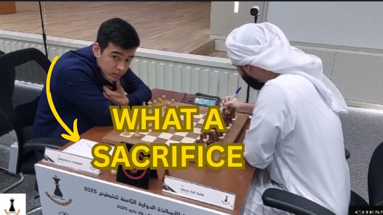 Nodirbek Abdusattorov’s Stunning Sacrifice Leaves Salem Saleh in Shock | Sharjah Masters 2025