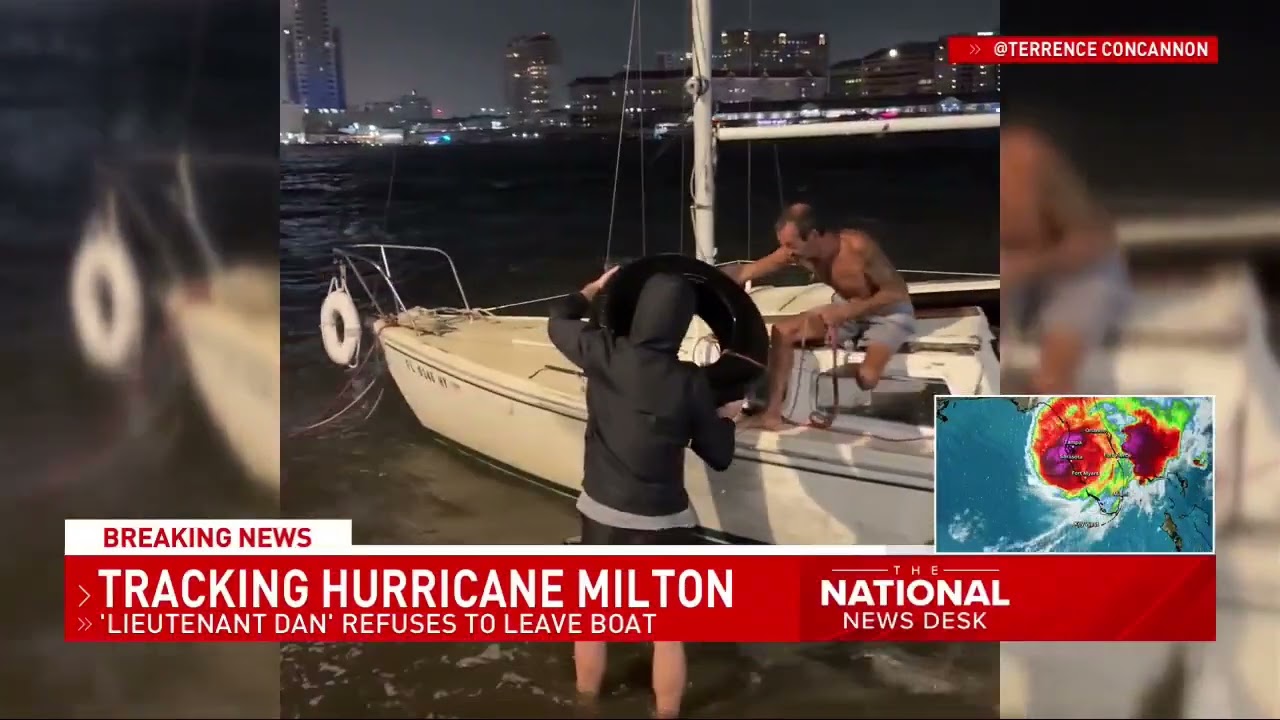 Tampa's TikTok viral 'Lieutenant Dan' refuses to leave boat, find shelter from Hurricane Milton