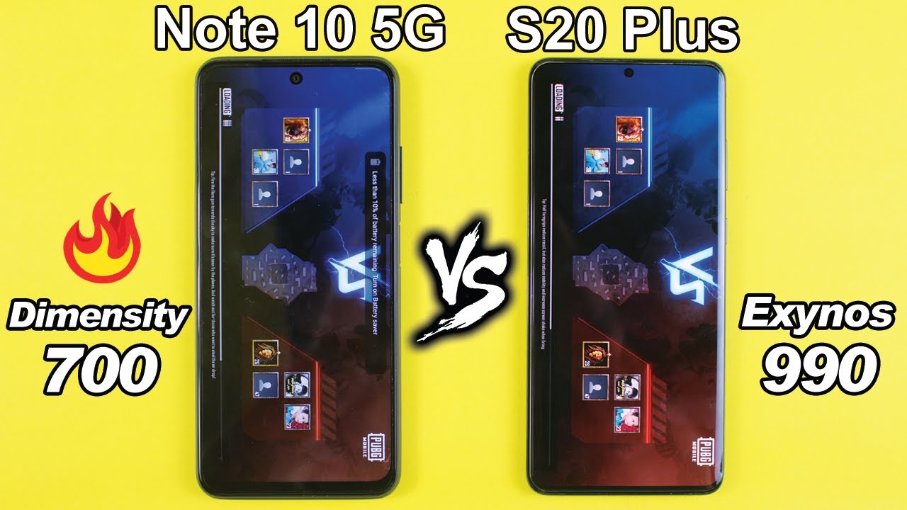 Redmi Note 10 5G vs Samsung Galaxy S20 Plus PUBG MOBILE TEST - Dimensity 700 5g vs Exynos 990 😲