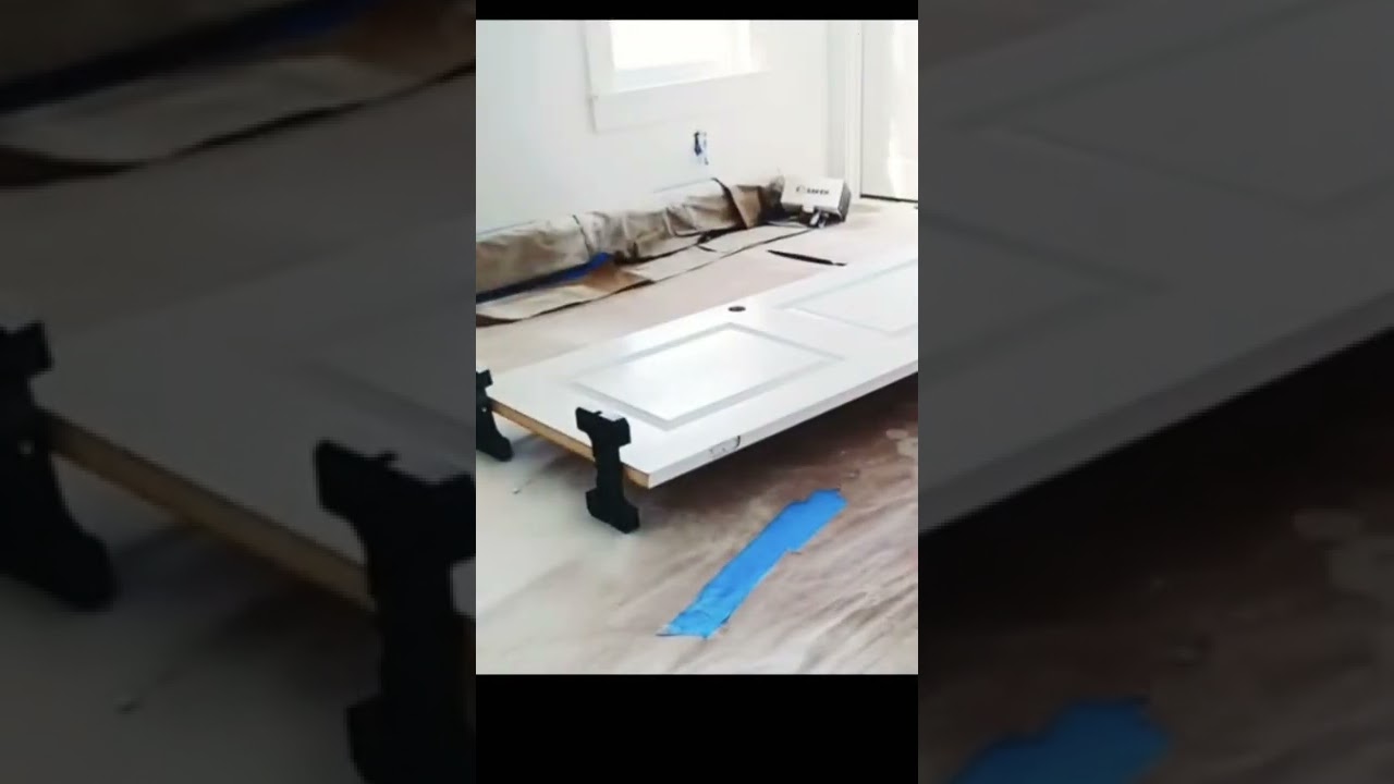 Spraying doors interior painting 