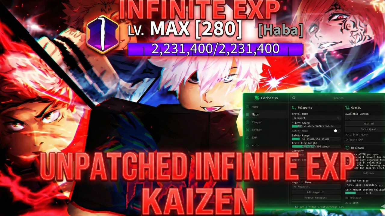 UNPATCHED Infinite EXP Kaizen Script // New Method