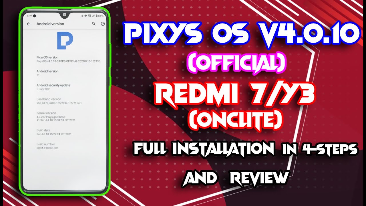 PIXYS OS 4.10 ROM ANDROID 11 REDMI 7/Y3 ONCLITE | INSTALLATION  JUST 4-STEPS | BEST CUSTOM ROM FOR |