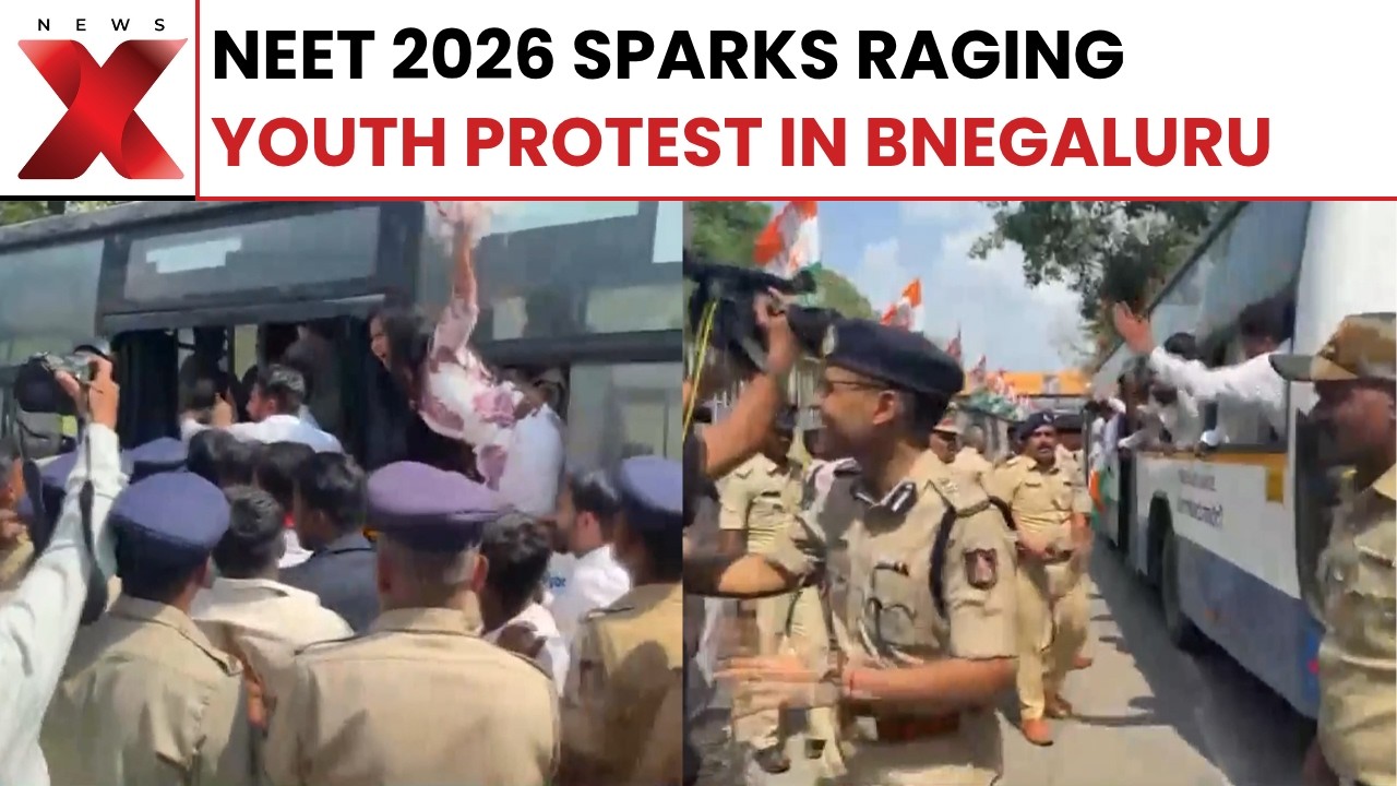 NEET 2026 Fury: Youth Congress Stages Protest in Bengaluru Over NEET UG 2026 Exam Paper Leak | NewsX