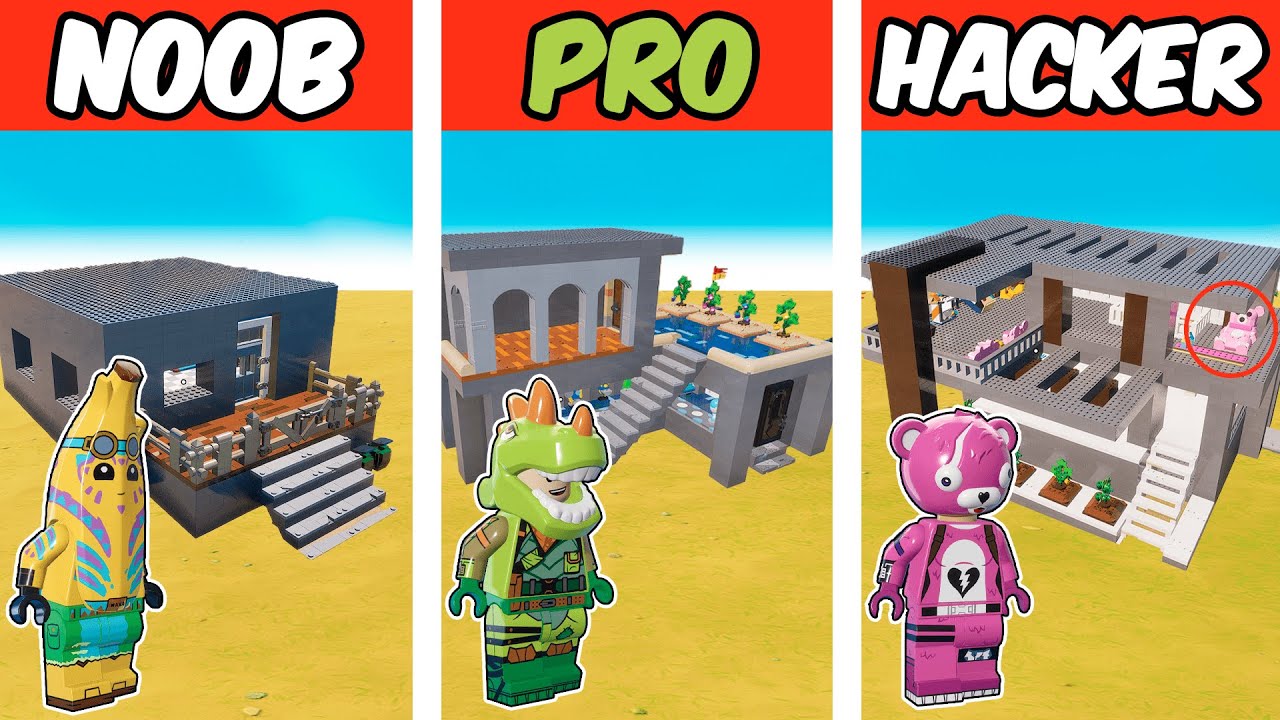 NOOB vs PRO vs HACKER 😱🏠 CASA MODERNA de LEGO Fortnite