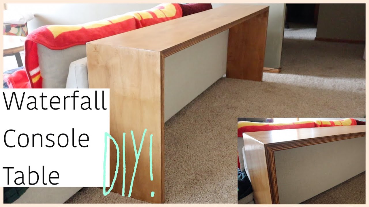 DIY Budget Waterfall Console Table! (made from plywood...shhhhh!)