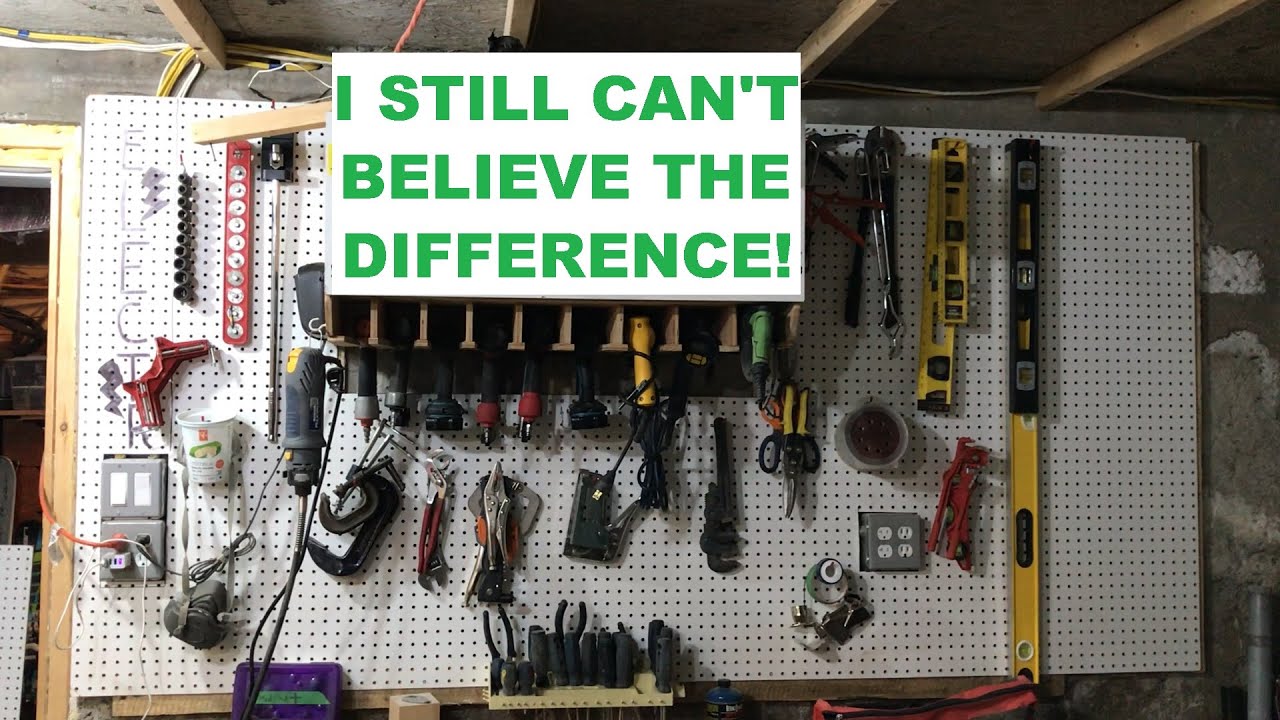 Tool Wall Organizer Using Big Pegboard (Cave Setup)