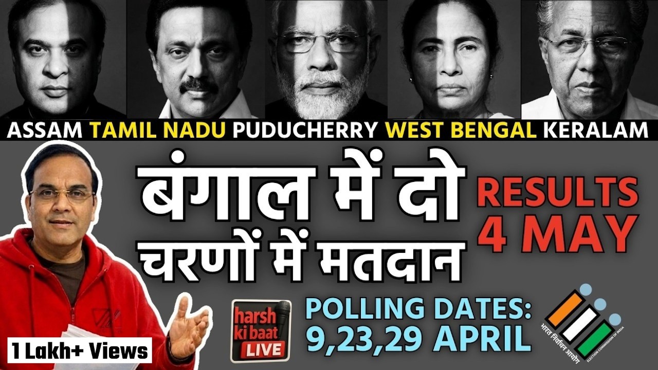 🔴 LIVE: 5 राज्यों के चुनावों की तारीखों का ऐलान | Assam, Tamil Nadu, Puducherry, W. Bengal, Kerala