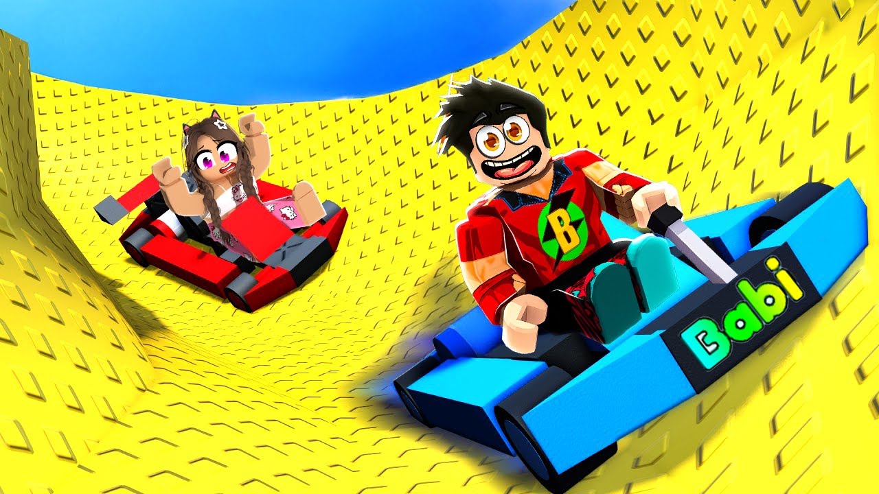AYBÜKE İLE KAYDIRAKTAN AŞAĞI ARABA İLE İNDİK! 😂 Roblox Ride A Cart Down A Slide