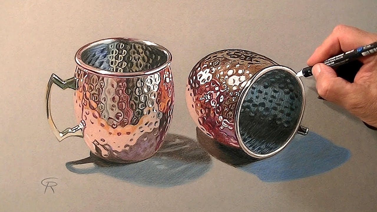 Рисуем гиперреалистичные медные кружки