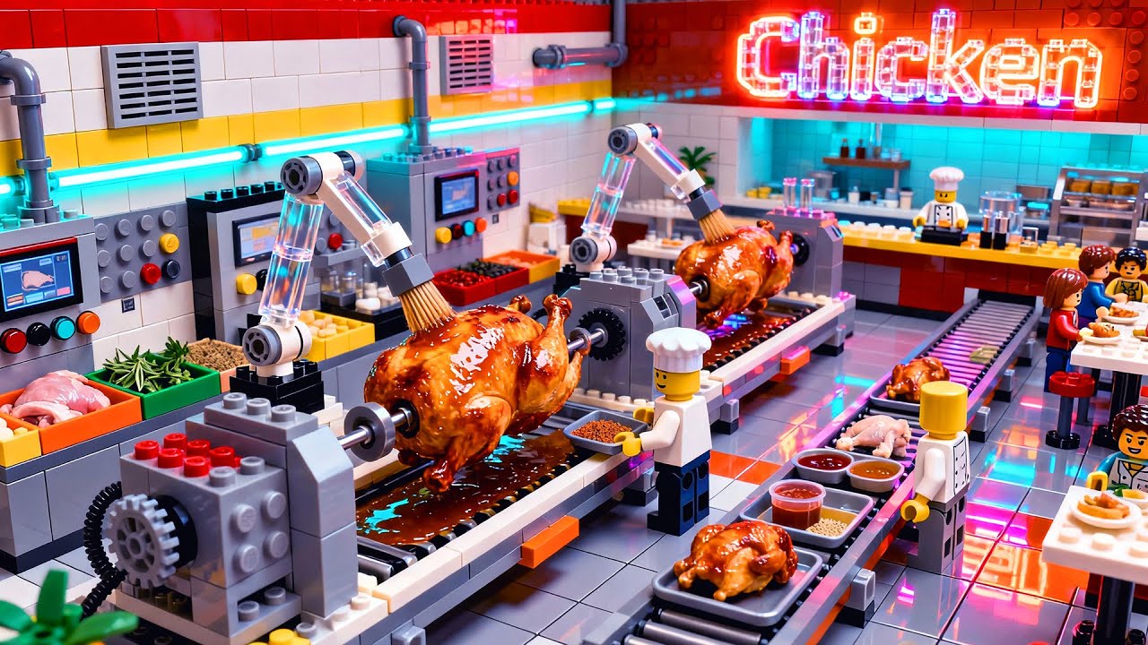Идеальный рецепт жареной курицы из LEGO • Приготовление еды в реальной жизни с помощью покадровой...