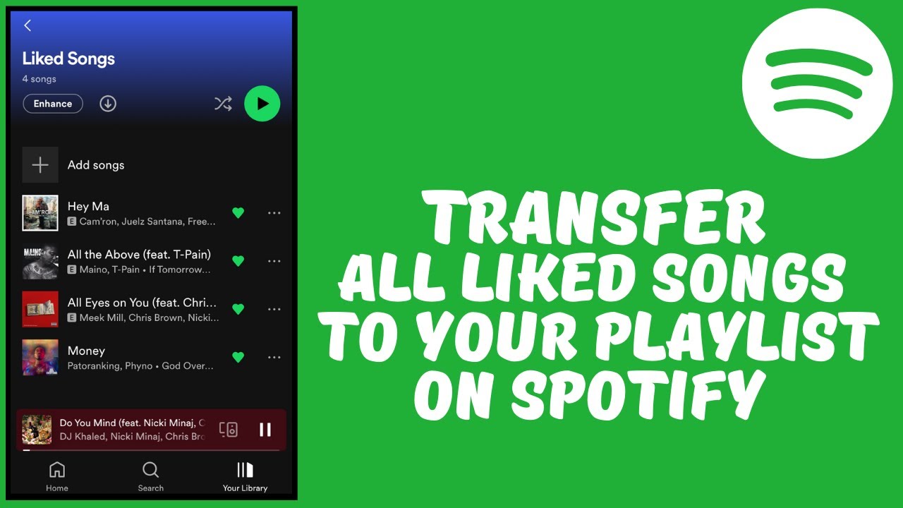 Как перенести понравившиеся песни в плейлист Spotify