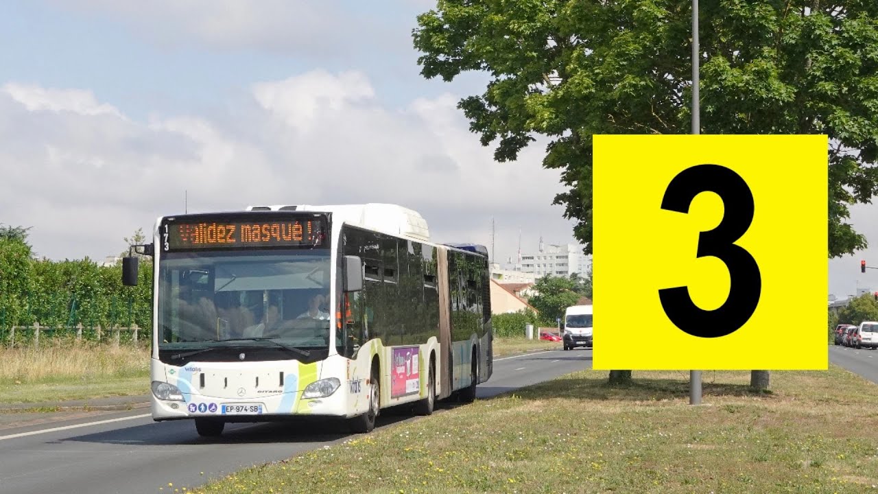Mercedes Citaro GC2 NGT N°179 - Ligne 3 entre Gare Pt Ach. et Touffenet - Réseau Vitalis - Poitiers