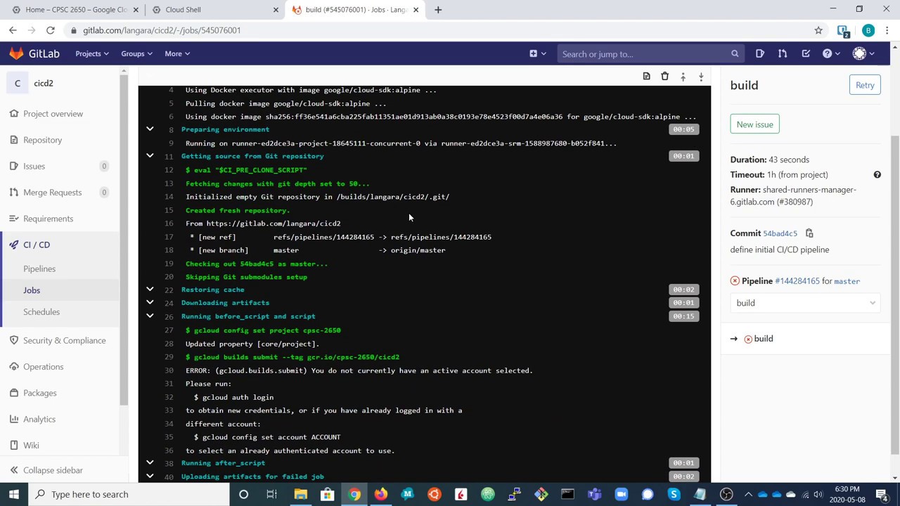 CI / CD with GitLab and Google Cloud Run