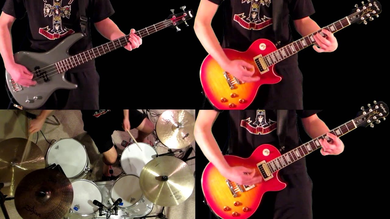 Think About You Guns N' Roses Guitar Bass and Drum Cover