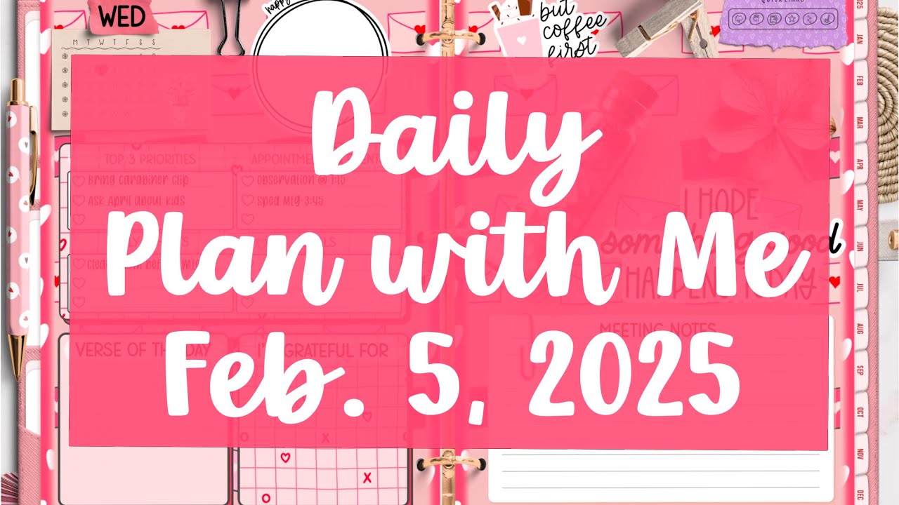 Daily Plan With Me | February 5, 2025 | Chelly Planner | Cozy Bear Stickers | Last Rituals