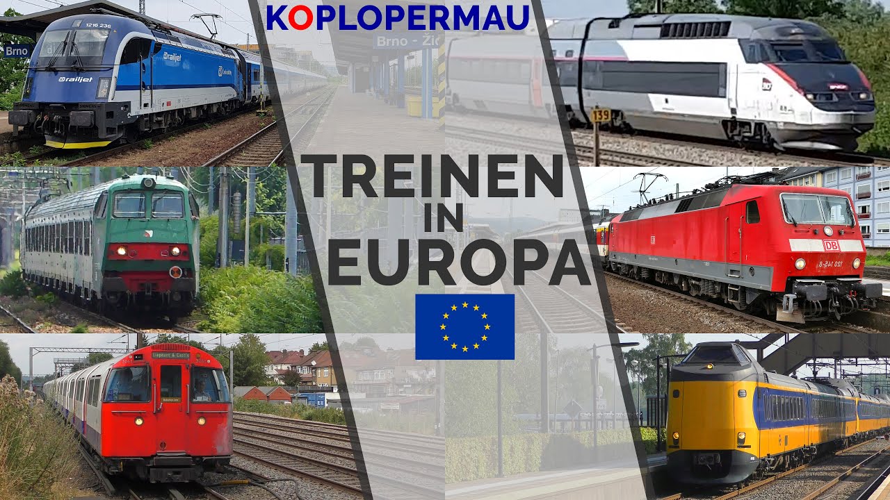 Treinen in Europa - 16 landen in één video!