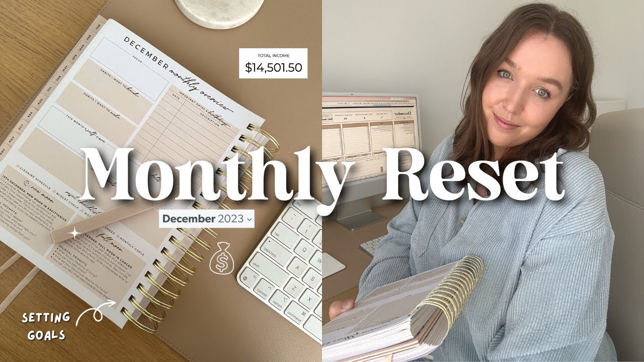 DECEMBER MONTHLY RESET | setting goals, budget with me, new financial goals + saving for travel 💰