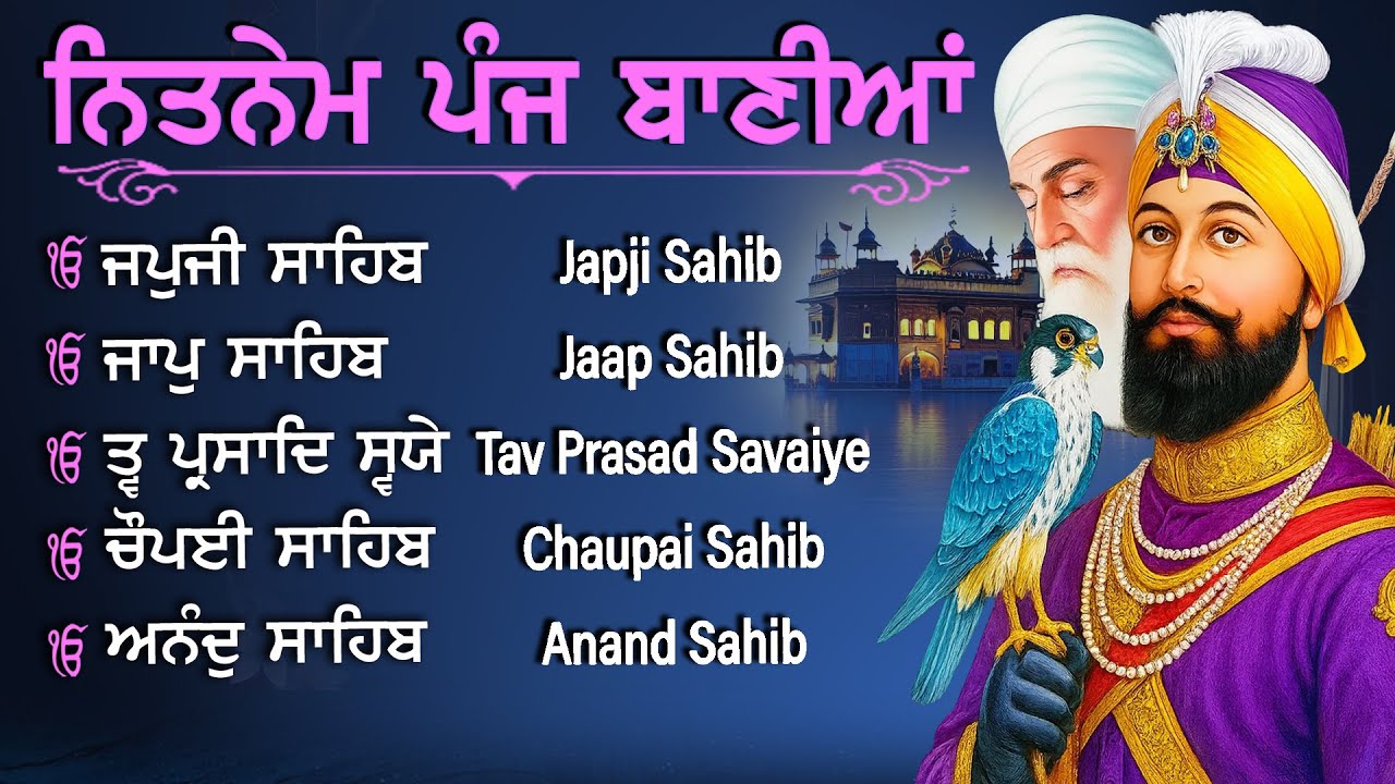 Nitnem Panj Bania  ਨਿਤਨੇਮ ਪੰਜ ਬਾਣੀਆ | Nitnem Sahib Full Path | japji sahib | Vol-1117 #nitnem