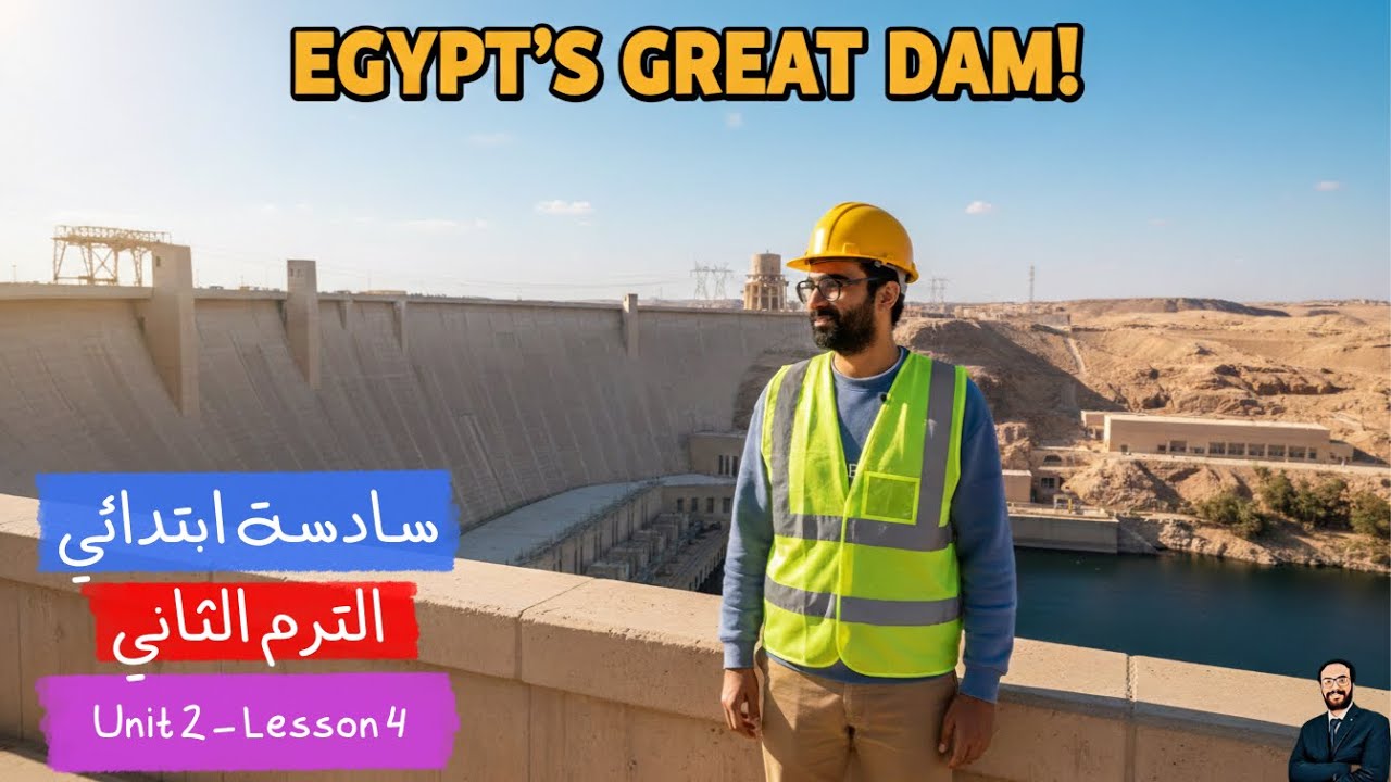 سادسة ابتدائي | انجليزي الترم الثاني | أبسط شرح للوحدة الثانية الدرس الرابع | السد العالي | سد أسوان
