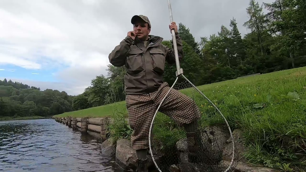 Salmon fishing on the Spey at Lower Pitchroy  On the River Spey 7th July 2021