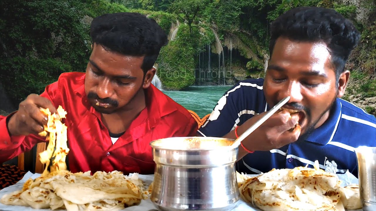 Road side 30 Parota with Saalna Eating | Food thrones Challenges | Parota Eating Challenge
