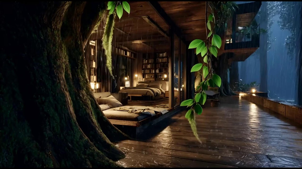 Gentle Night Rain in the Deep Forest 🌧️| Relax & Deep Sleep
