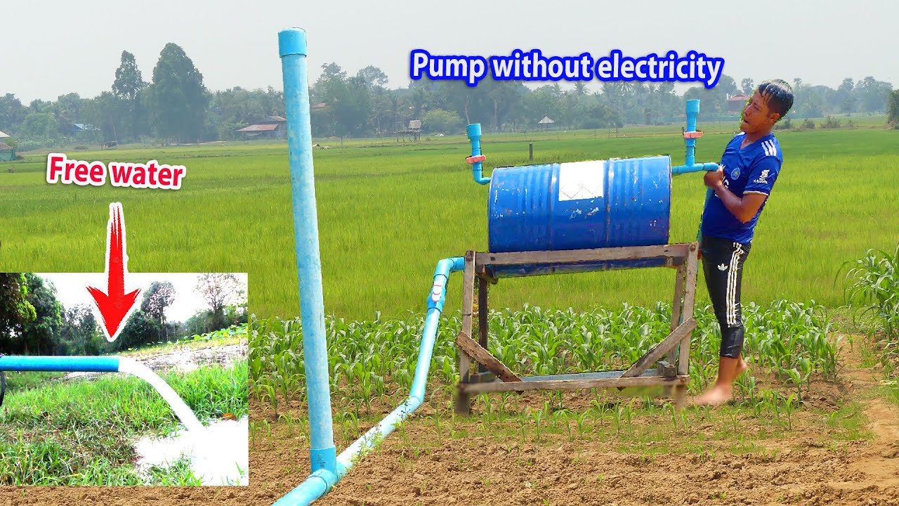 Suck from Deep River- Amazing idea to make auto water pump free energy from Deep River no Electric