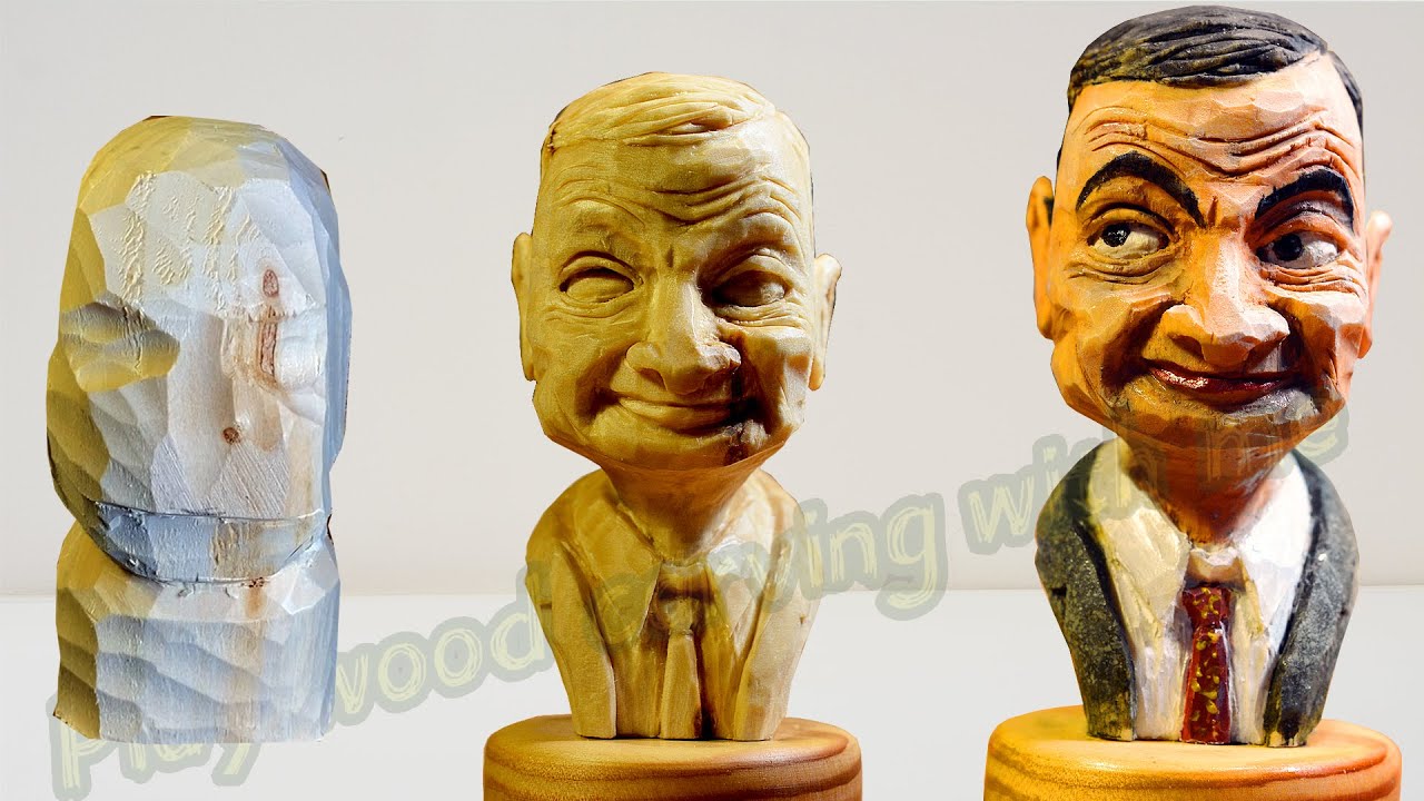 How to Wood Carve a Head; Quick Demo Carving a Figure