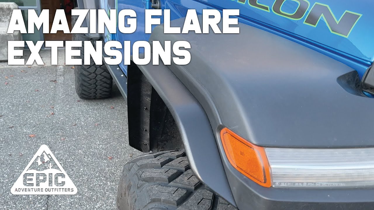 Amazing Fender Extensions for your Jeep! Eliminate Tire Poke and Stay Legal! Double Black Offroad