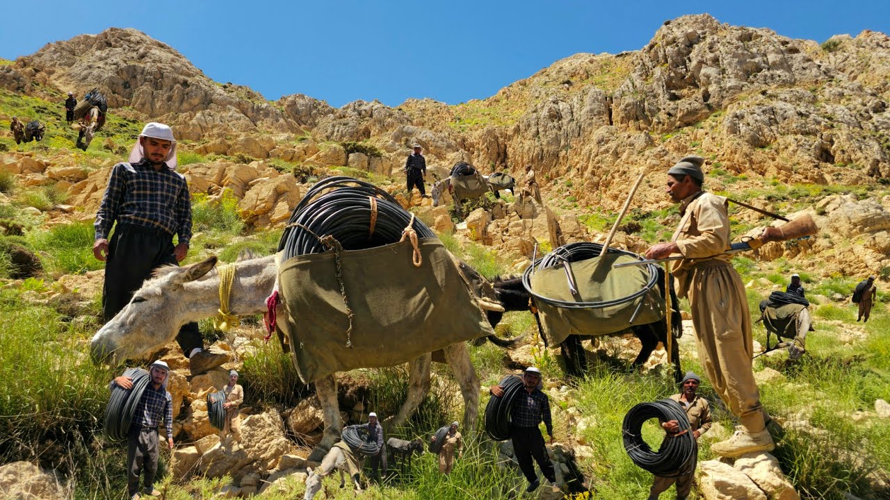 Nomadic Life: Nomads' Struggle for Survival 🏔️ | Plumbing work in nomad homes before migration🌊💧