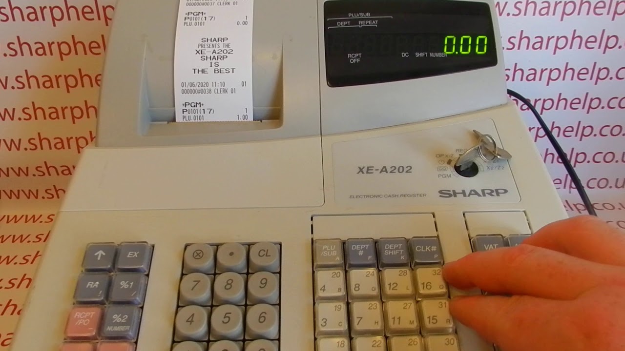 PLU (Price Look Up) Sub-Department Price Programming Sharp XE-A202 / XEA202 / XE-A301 / XEA301