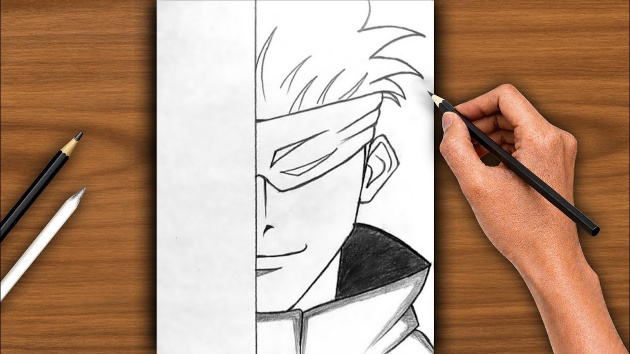How to draw Gojo saruto step by step for beginners | easy anime drawing tutorial 