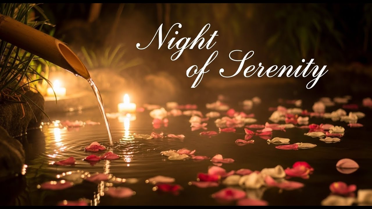 Soothing Zen Flow Calm Bamboo Fountain and Candle Glow for Relaxation Meditation Sleep Tranquility