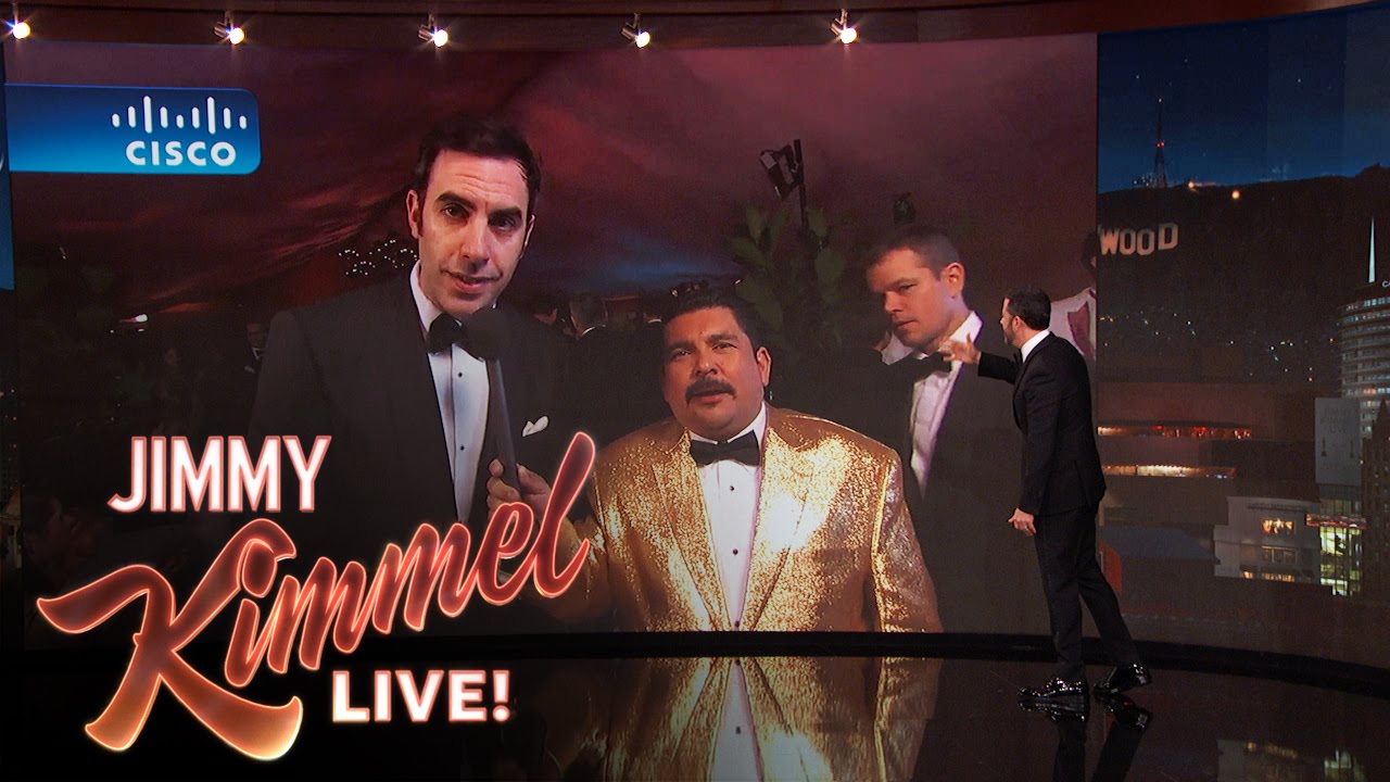 Sacha Baron Cohen and the Idiot Matt Damon LIVE from the Governor's Ball