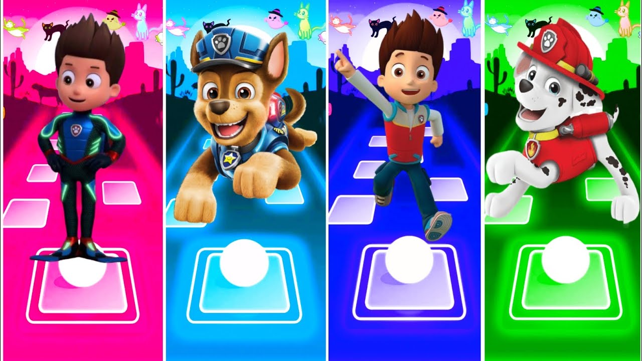 Marshall VS Rubble Paw Patrol VS Ryder Paw Patrol VS Paw Patrol - Tiles Hop EDM Rush 