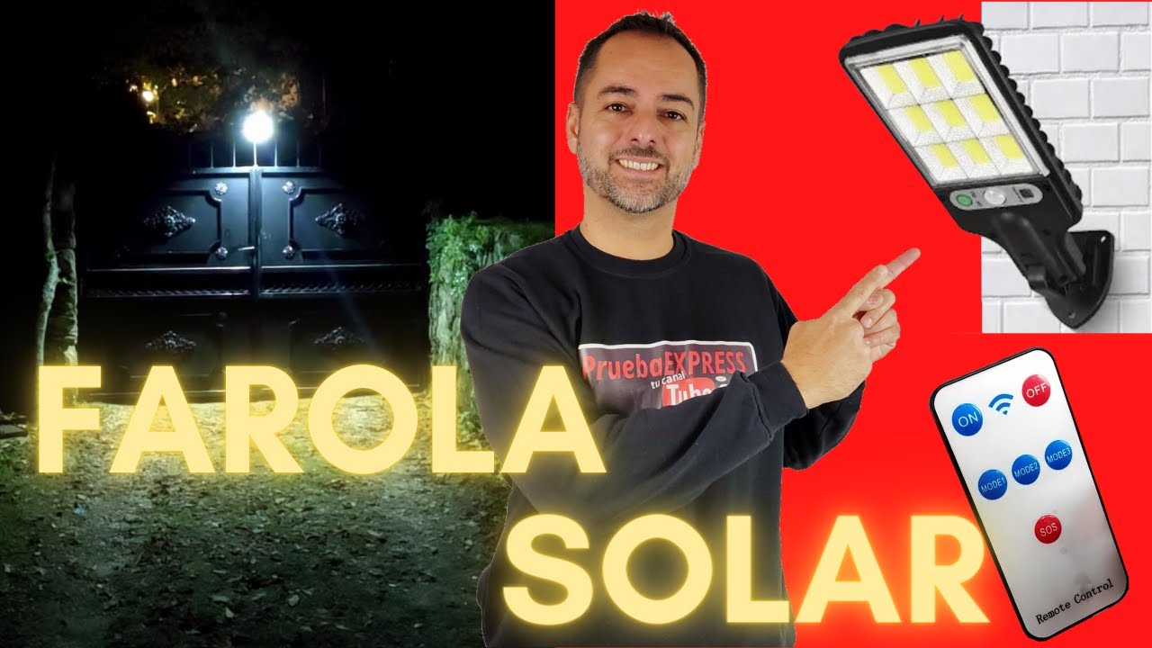 ☀️ Luz solar🌞de autoconsumo tipo farola. Ahorro total de electricidad y sin instalaci&oacute;n el&eacute;ctrica.☀️