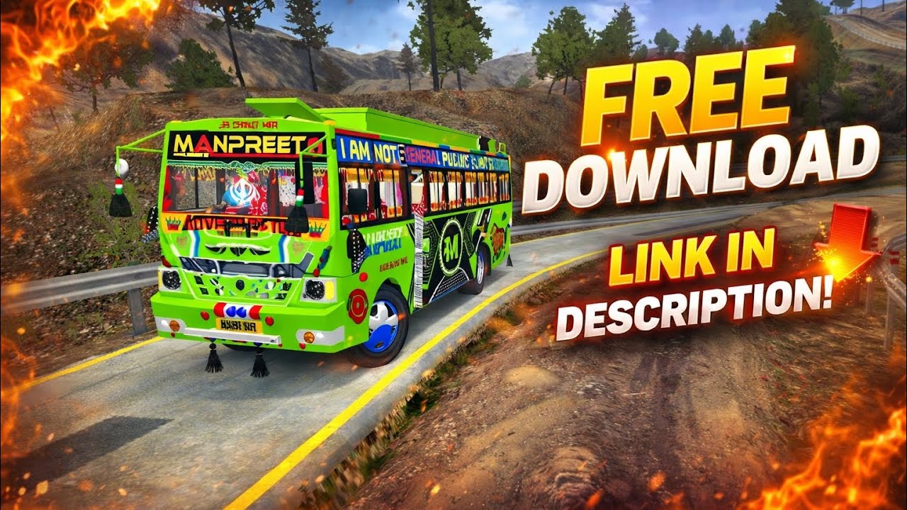 New Manpreet Bus Mod + Livery ||New jk bus mod || FREE DOWNLOAD LINK ⬇️
