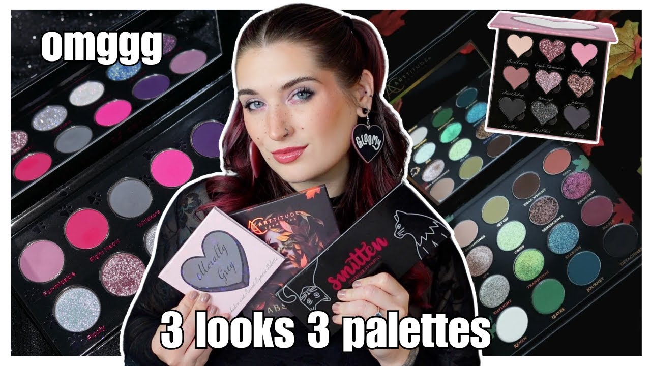 3 looks 3 palettes! | morally grey, smitten, abscission