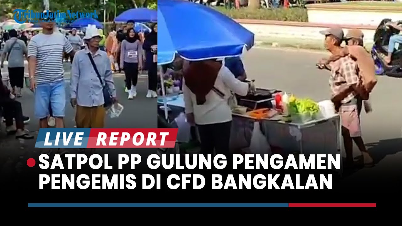 Suasana Nyaman Car Free Day Bangkalan Terusik, Satpol PP Gulung Pengamen Pengemis dan Badut