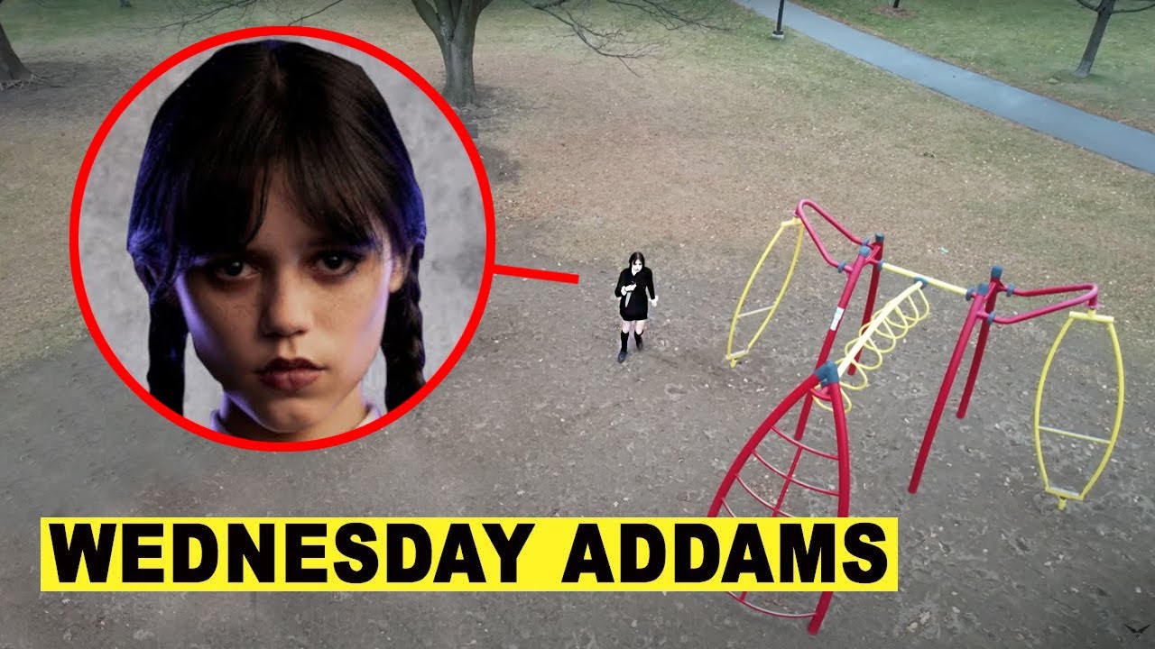 Дрон запечатлел УЭНДСДЕЙ АДДАМС в РЕАЛЬНОЙ ЖИЗНИ в 3 часа ночи!! (Wednesday Addams)